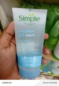 Simple Water Boost Micellar Gel Wash - 150ml (Hydrating Face Wash for Dry & Sensitive Skin)