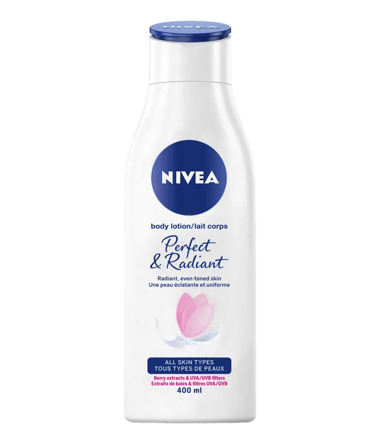 NIVEA Perfect & Radiant Body Lotion - 400ml (Even Tone Skin with Berry Extracts & UVA/UVB Filters)