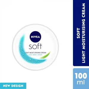 Nivea Soft Refreshingly Soft Moisturizing Cream - 100ml (Enriched with Jojoba Oil & Vitamin E for Face, Body, and Hands)