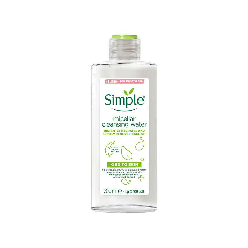 Simple Kind to Skin Micellar Cleansing Water - 200ml (Enriched with Vitamin B5, B3 & C for Sensitive Skin) - Image 6